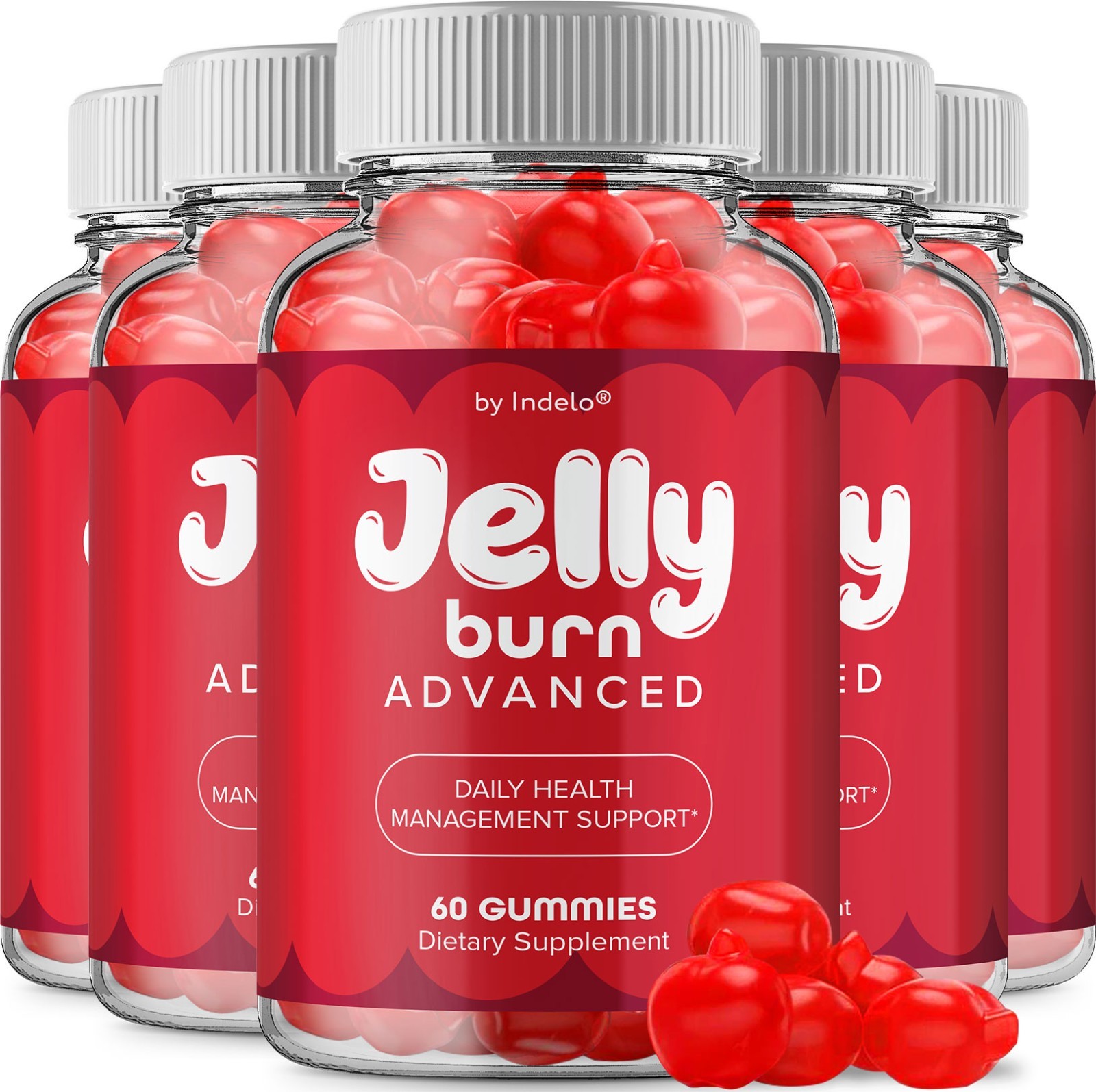 (5 Pack) Jelly Burn ACV Gummies Supplement – JellyBurn Natural Blend Gummy B12