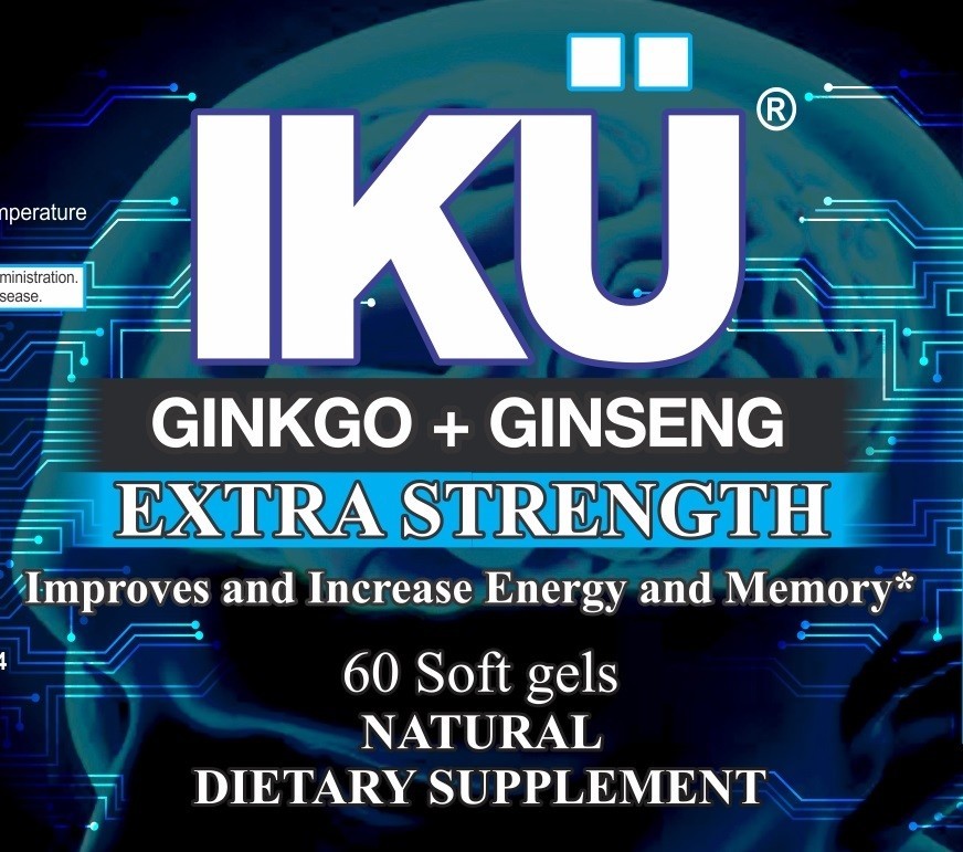 Ginkgo Biloba + Ginseng- Extra Strength -Energy and Memory- 60 Soft gels