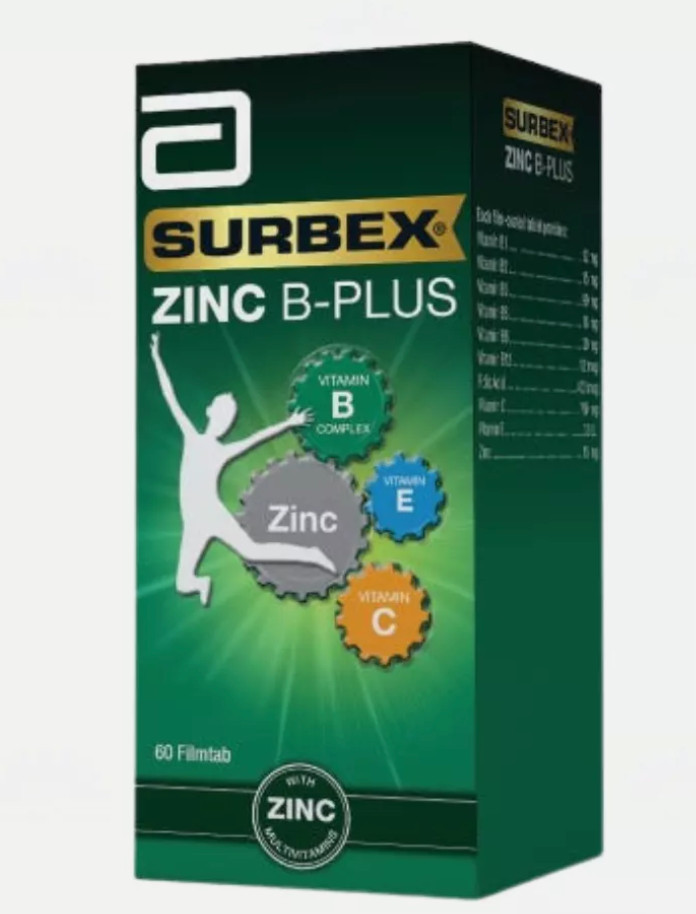 Surbex Zinc B Plus High Strength Vitamin B Improve Stamina Anti-Stress 60’s (X2)