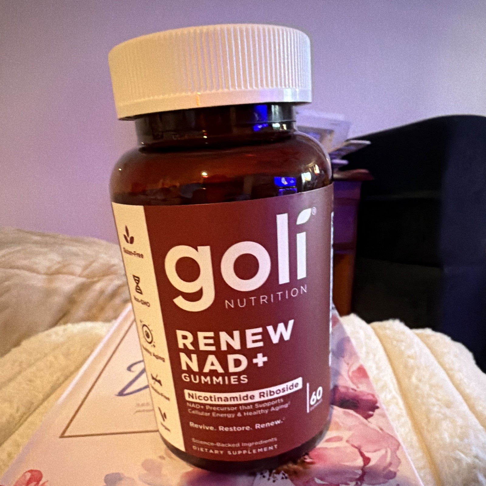 Goli Nutrition Renew NAD+ Gummies 60ct NR Niacinamide Vegan Exp 09/2027