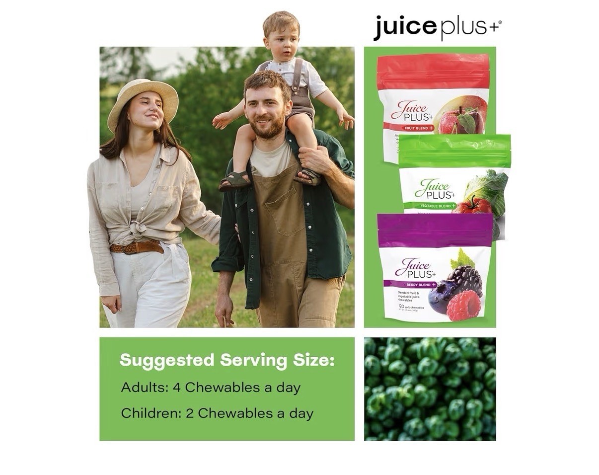 JuicePlus+ Fruit, Vegetable & Berry Blend Soft Chews Soft Chewables 3 Packs