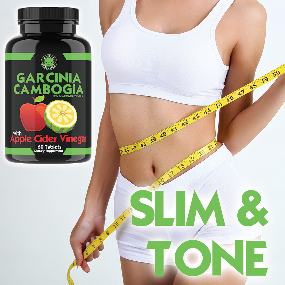 Weight Loss Garcinia Cambogia w. Apple Cider Vinegar ACV Fat Burner Combo 2-PK