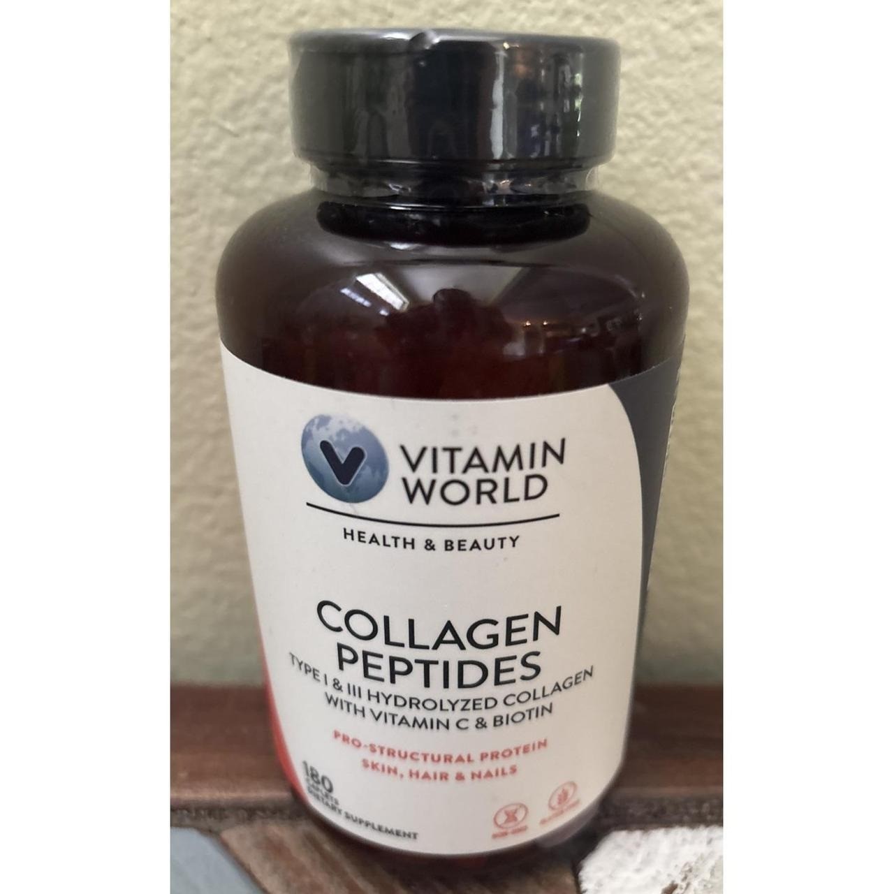 Vitamin World Hydrolyzed Collagen Peptides Vit C Biotin Healthy Hair Nail Skin
