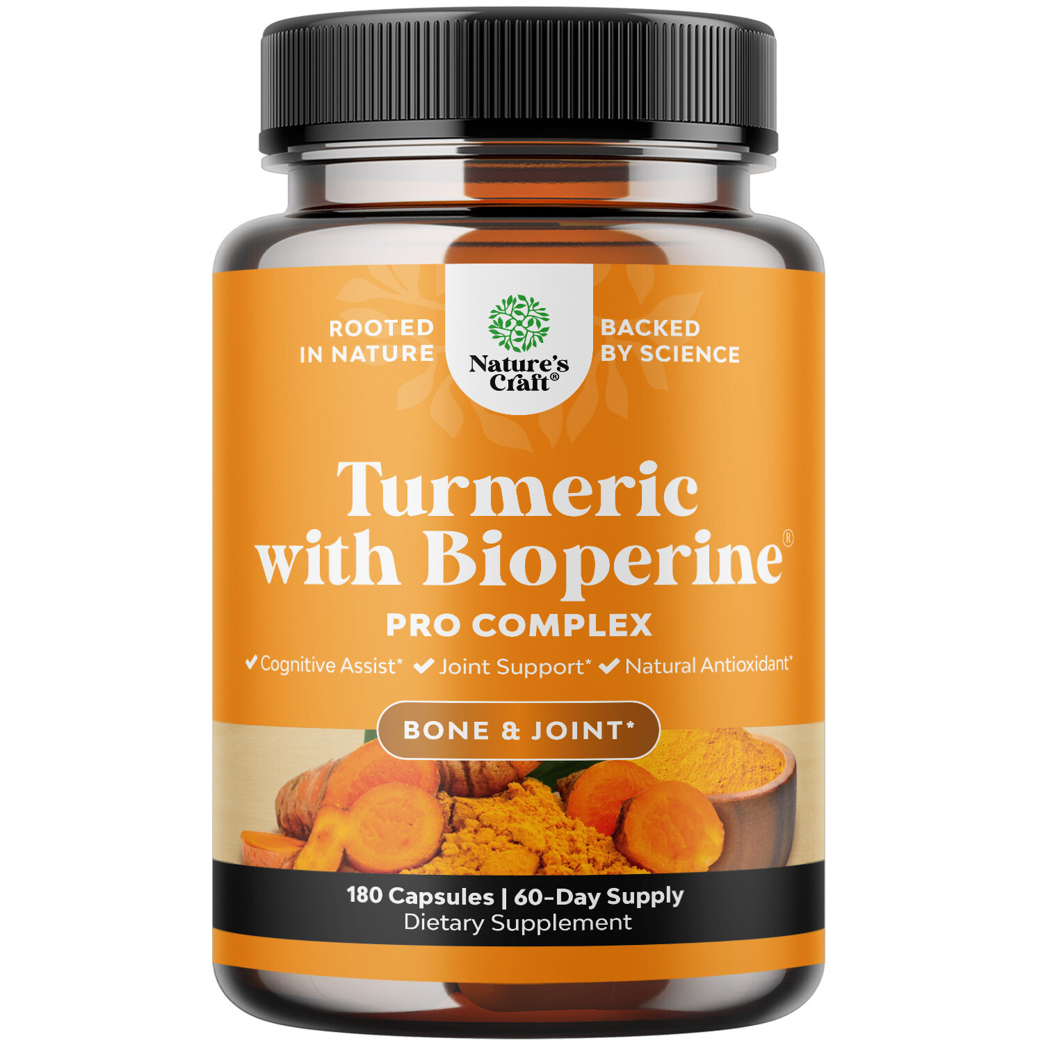 Turmeric Curcumin with Black Pepper Extract – Joint Health Supplement 180ct