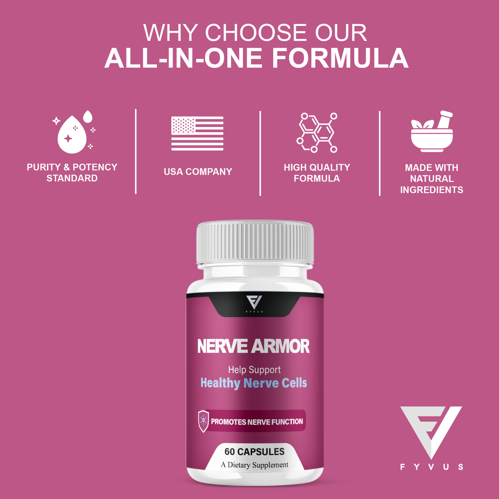 (2 Pack) Nerve Armor Brain Pills, NerveArmor Support Supplement (120 Capsules)