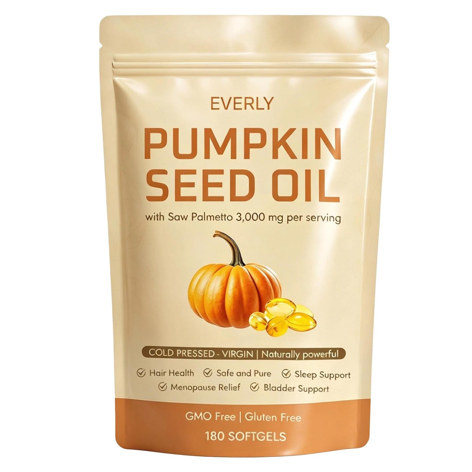 Pumpkin Seed Oil 3000mg 180/360 Softgels Cold Pressed Virgin Saw Palmetto NEW