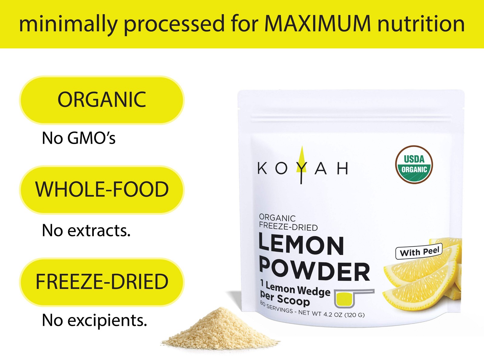 Organic Lemon Powder – USA or Mexico Grown & Freeze-dried
