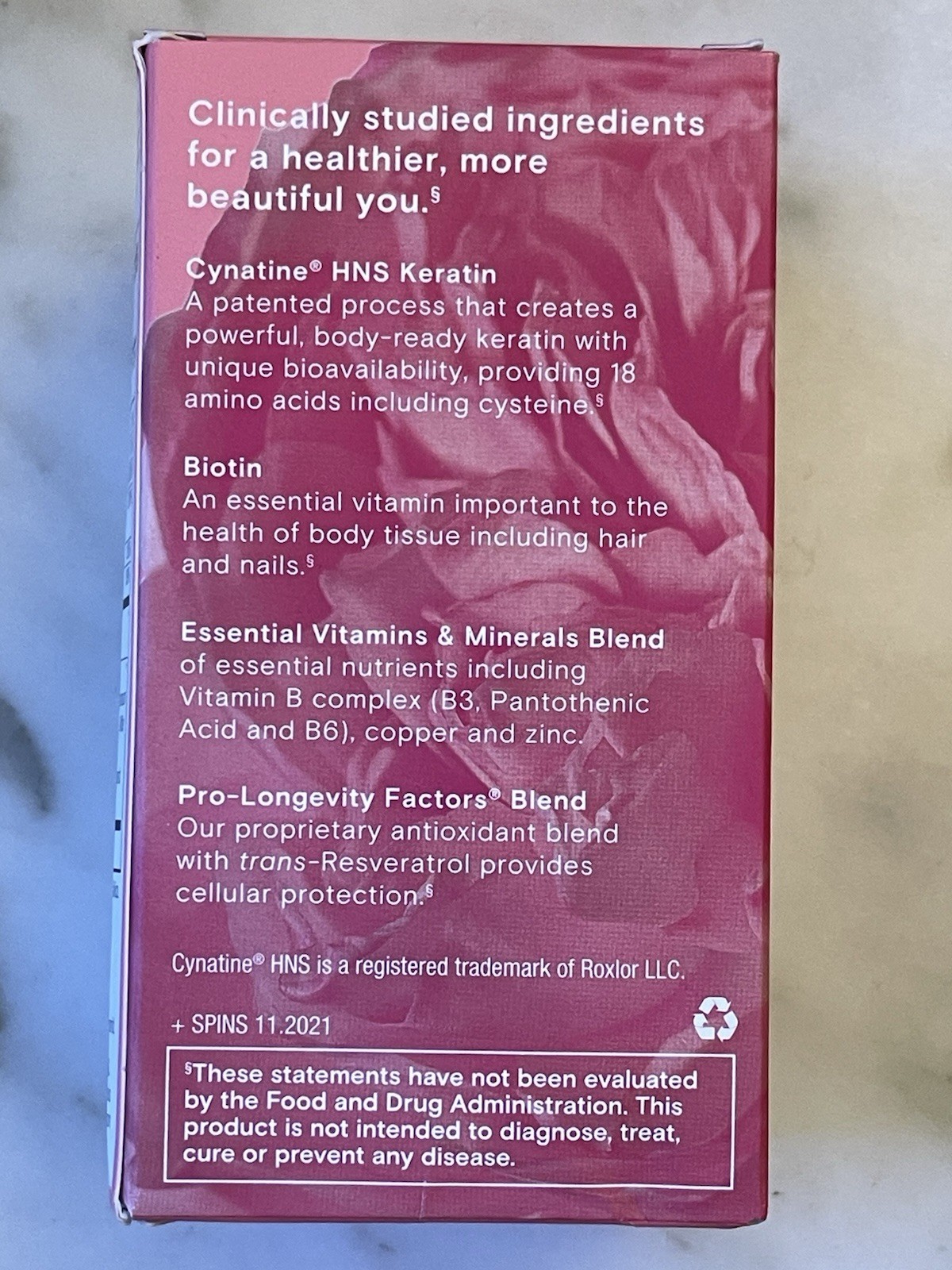 Reserveage Beauty Keratin Hair Booster Biotin 60 Gluten Free Capsules DEC2026