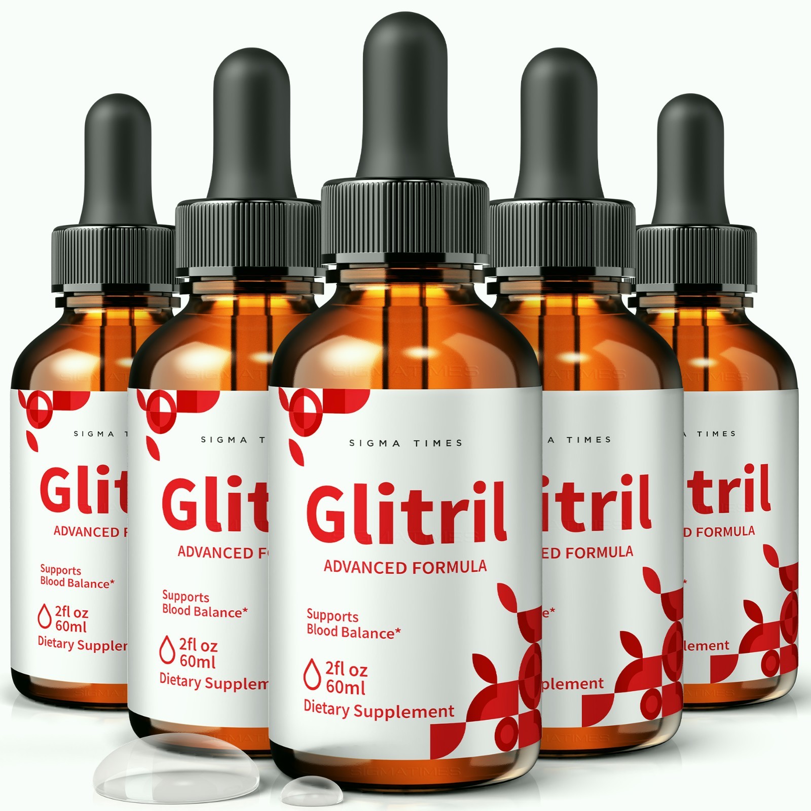 Glitril Drops – Blood Support, Balance & Circulation Liquid Supplement – 5 Pack