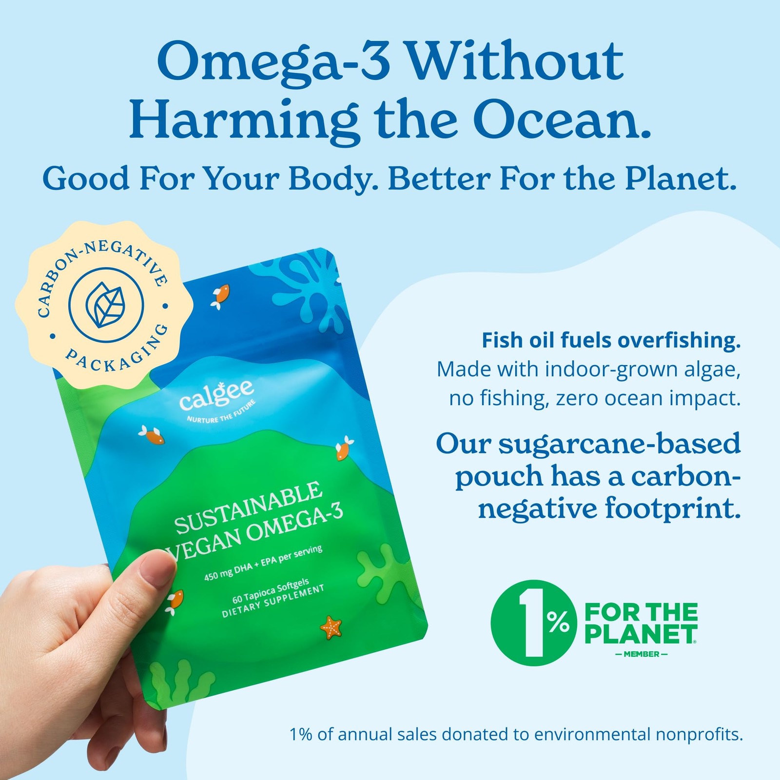 Calgee Algae Omega 3 Supplement 450Mg Dha Epa Carrageenan-Free Sorbitol-Free