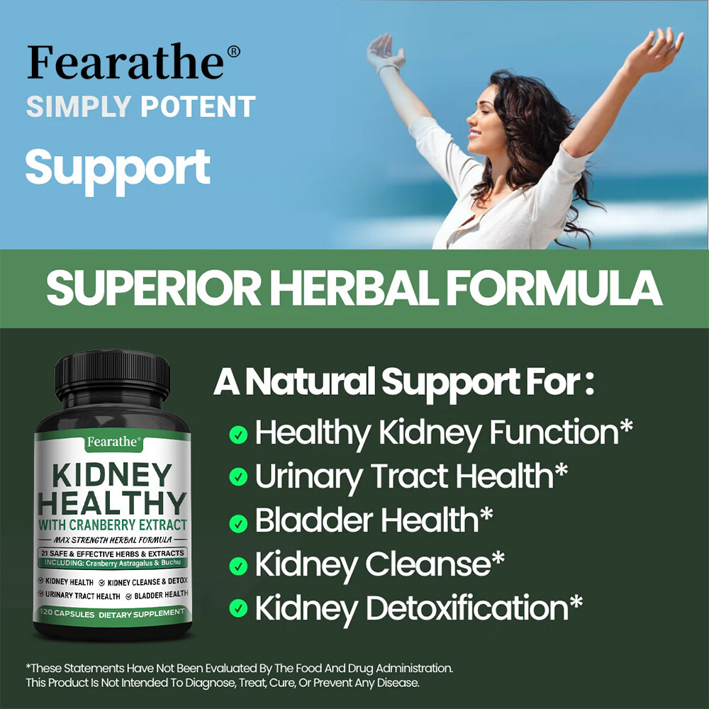 Kidney Health Cleanse Support Detox Natural Supplement High Quality