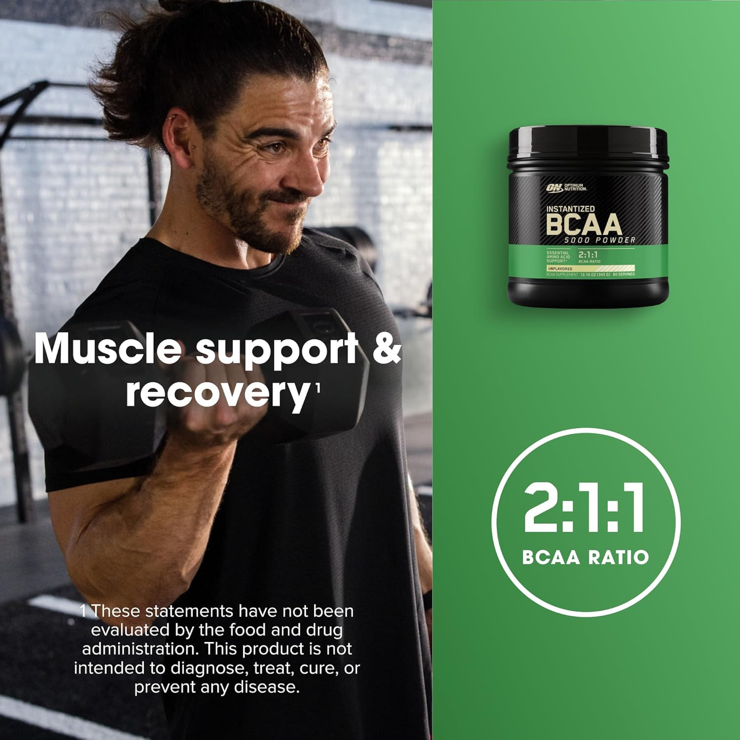 Instantized BCAA Powder, Unflavored, Keto Friendly Branched Chain Essential A…