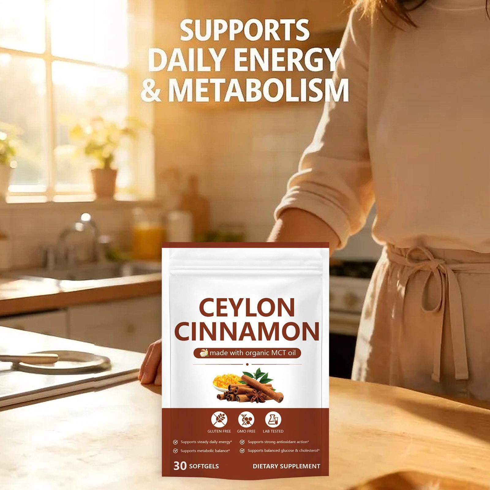 Ceylon Cinnamon Softgels with MCT Oil – 30 Softgels – True Ceylon Cinnamon Supp