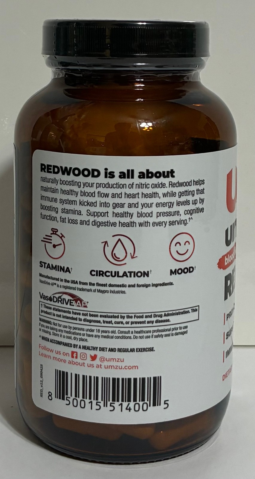 (2) UMZU REDWOOD Dietary Supplement (180 Capsules) [New] Sealed Best By 12/2027