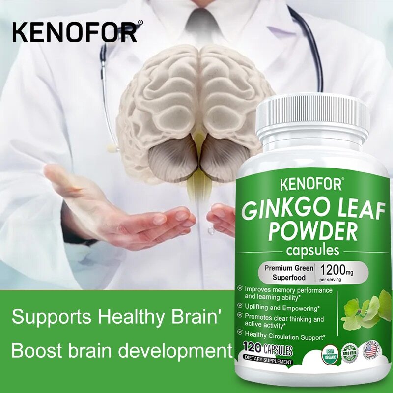 Ginkgo Leaf Extract Healthy Dietary Supplement, 1220 mg, 120 Capsules