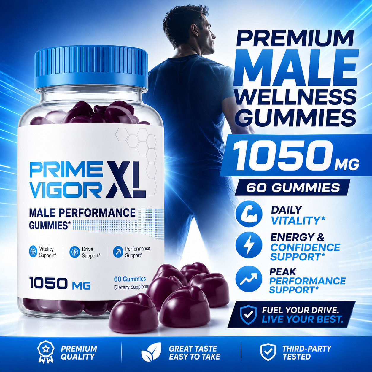 Vital Grow XL Gummies For Men – Advanced Formula Vitamin Supplement – 60 Gummies