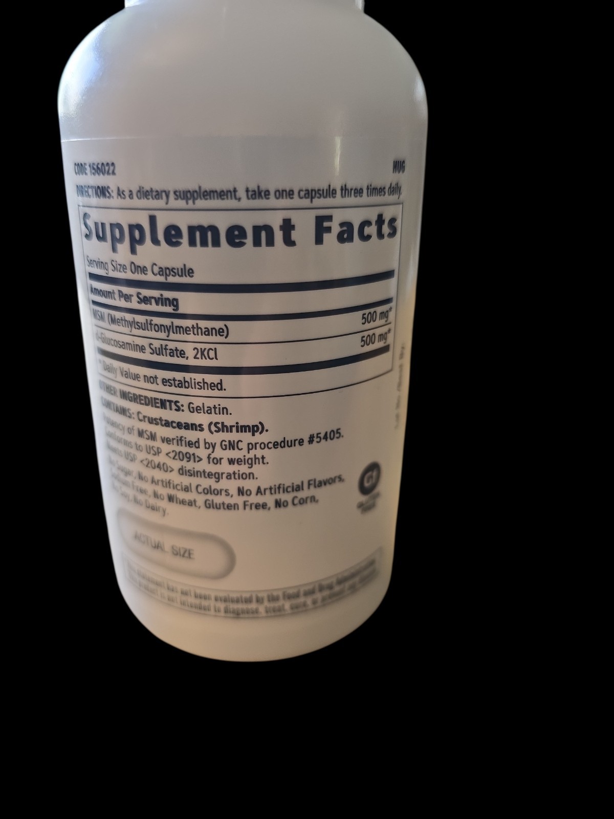 GNC Glucosamine Sulfate Joint Supplement 500 mg 90 Capsules NEW EXP 05/2028