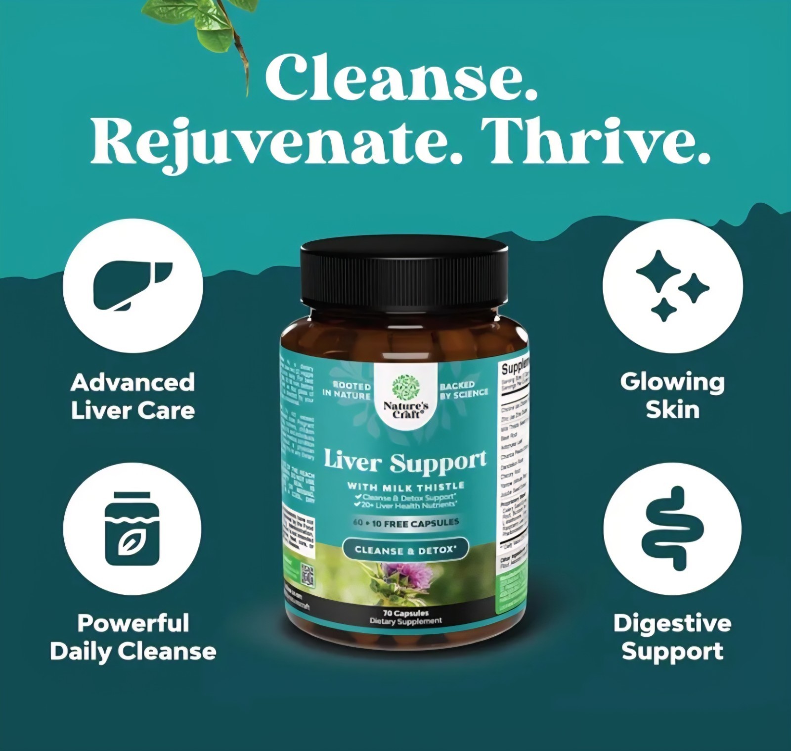 Nature’s Craft Liver Support w/ Milk Thistle 70 capsules 9/2027