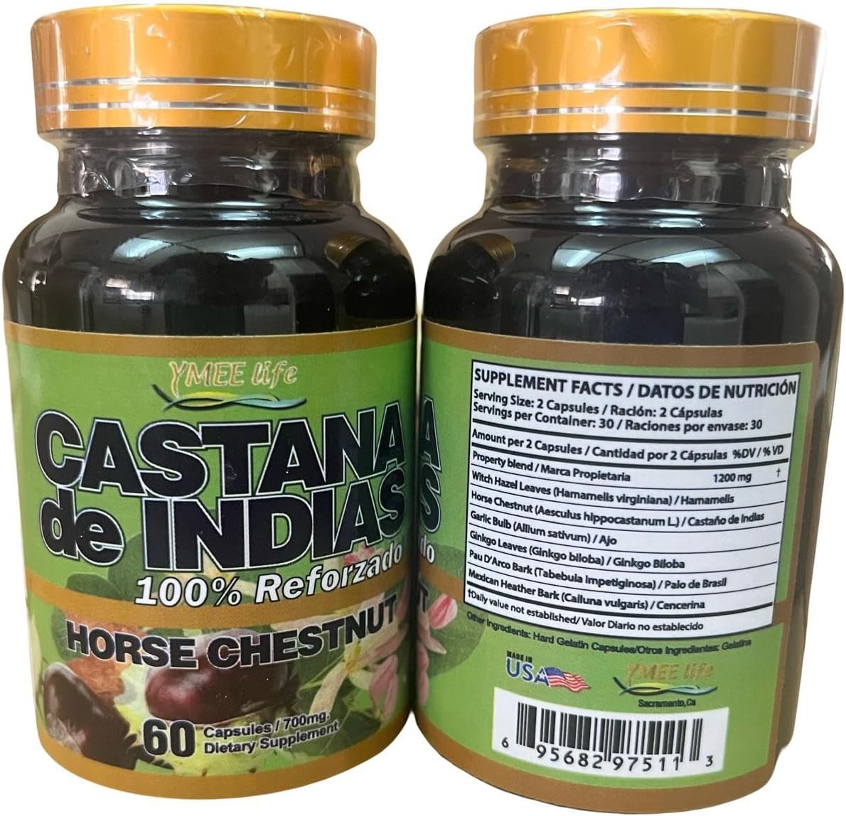Castaña de Indias 700mg – Horse Chestnut Supplement, 60 Capsules