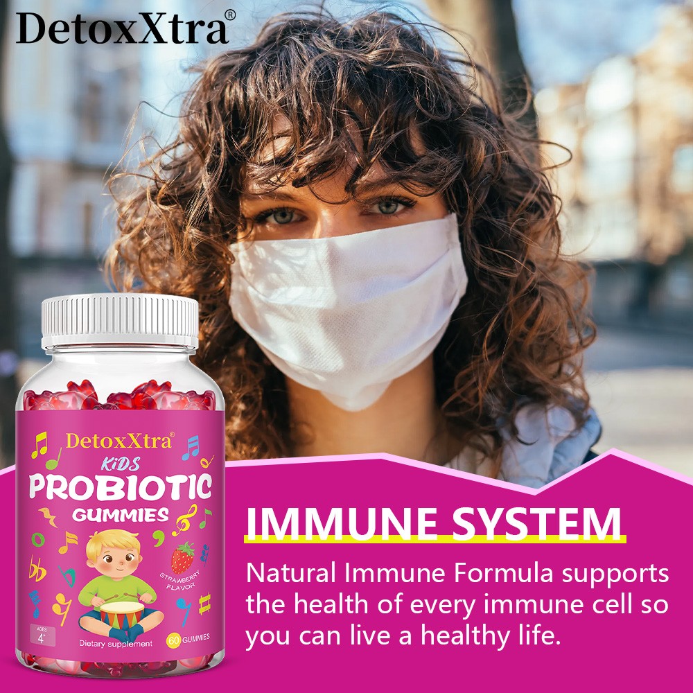 Kids Probiotic Gummies Minor Abdominal Discomfort Support Immune Health Soy Free