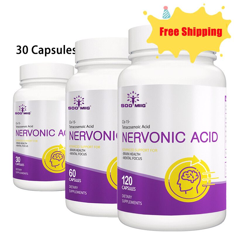 Nervonic Acid – Brain Supplement Nootropics,Relieve Stress -30/60/120 Capsules