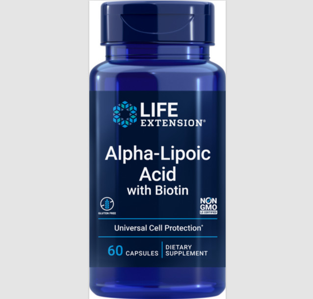Life Extension SUPER ALPHA LIPOIC W/BIOTIN 250 MG 60 CAPSULES( exp 08/2026)