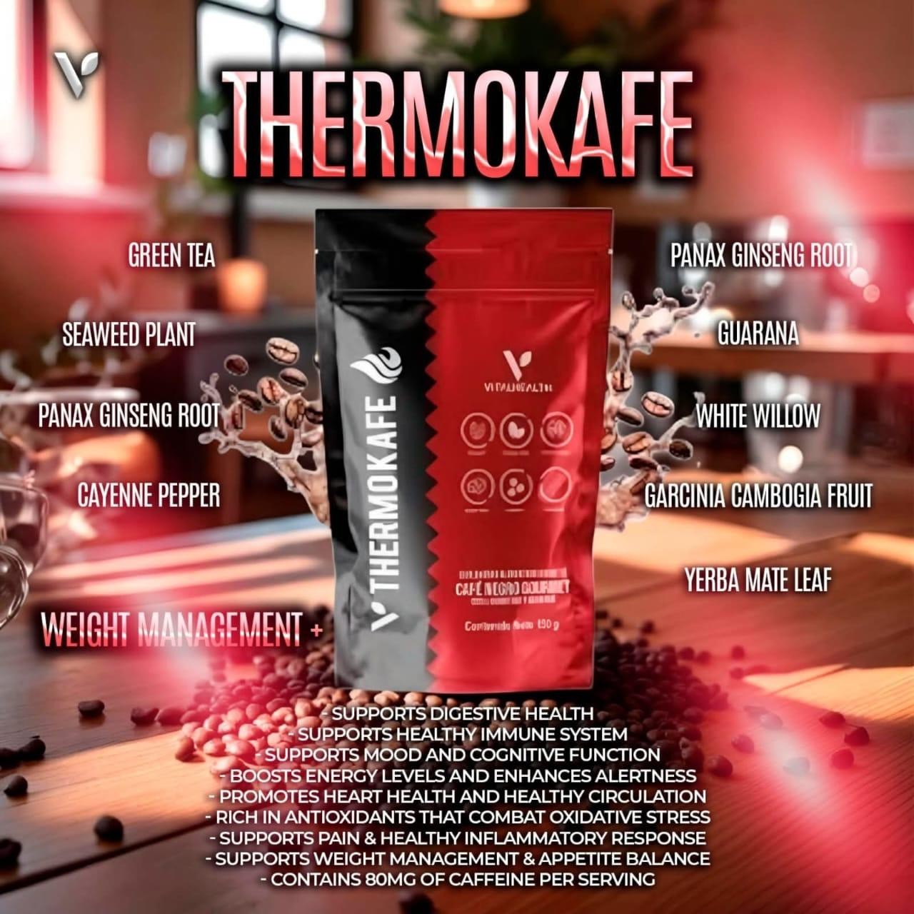 V-LovKafe Coffee Blend Powered by Adaptogens- New! Vital Health Exp 3/2027