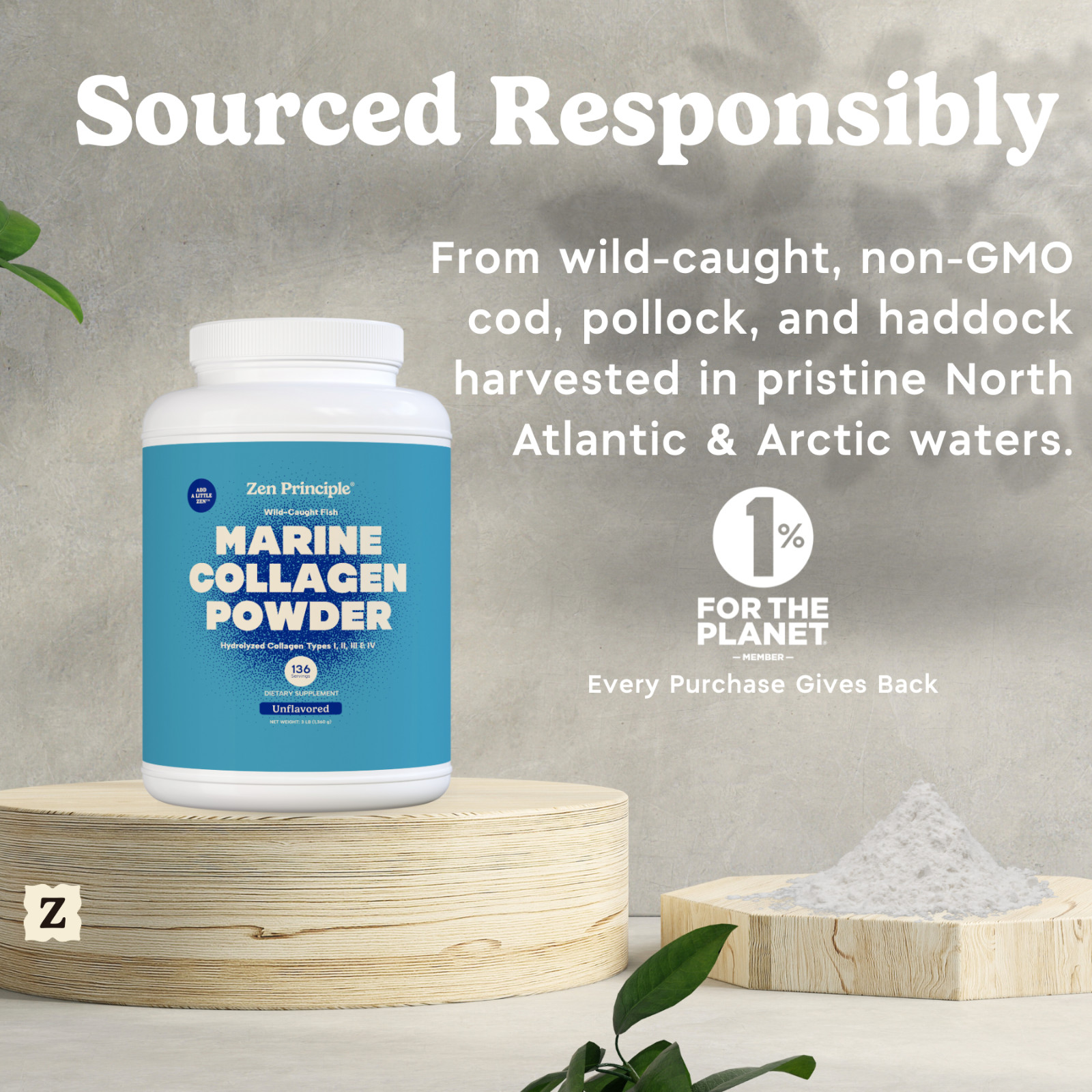 Marine Collagen Peptides Hydrolyzed. Wild-Caught Fish. All Natural 1.5 lb