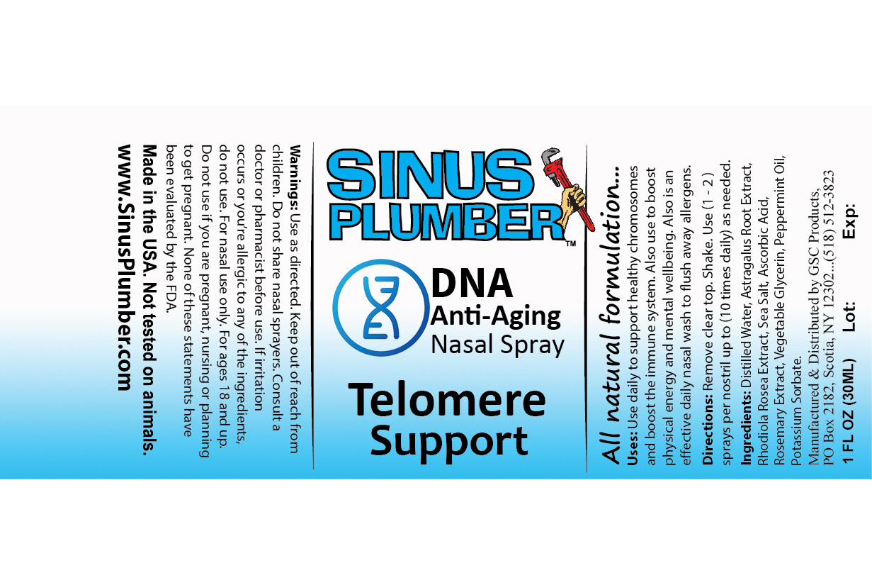 Sinus Plumber Anti-Aging Nasal Spray for Telomere Growth and DNA Repair