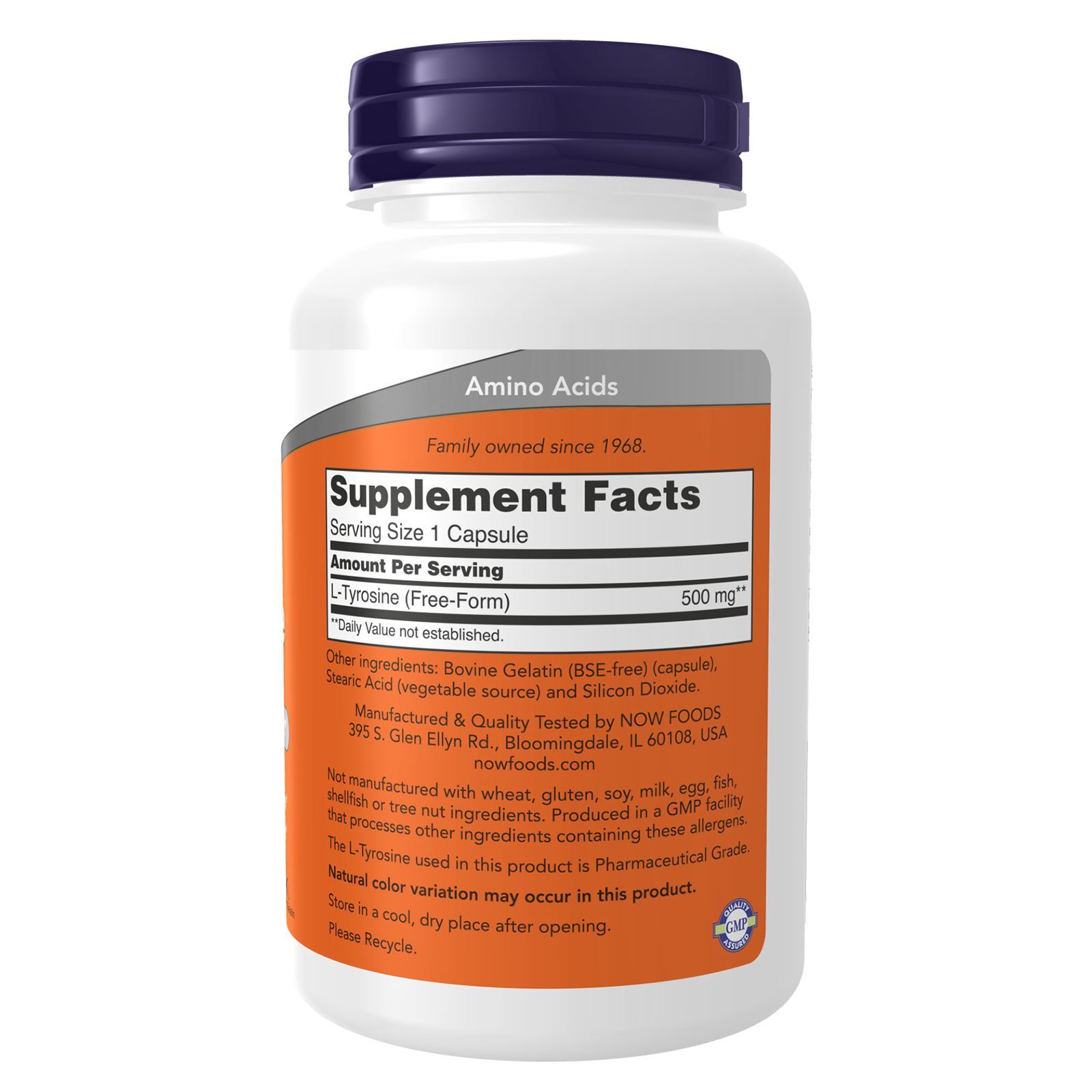 NOW FOODS L-Tyrosine 500 mg – 120 Capsules