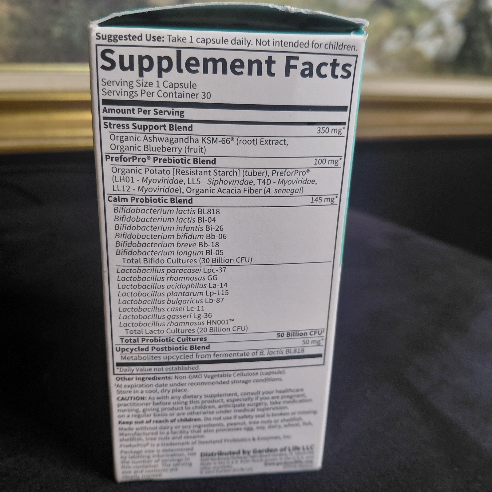 Garden of Life Dr. Formulated Probiotics Calm 50B CFU Pre/Pro/Post 30 Caps