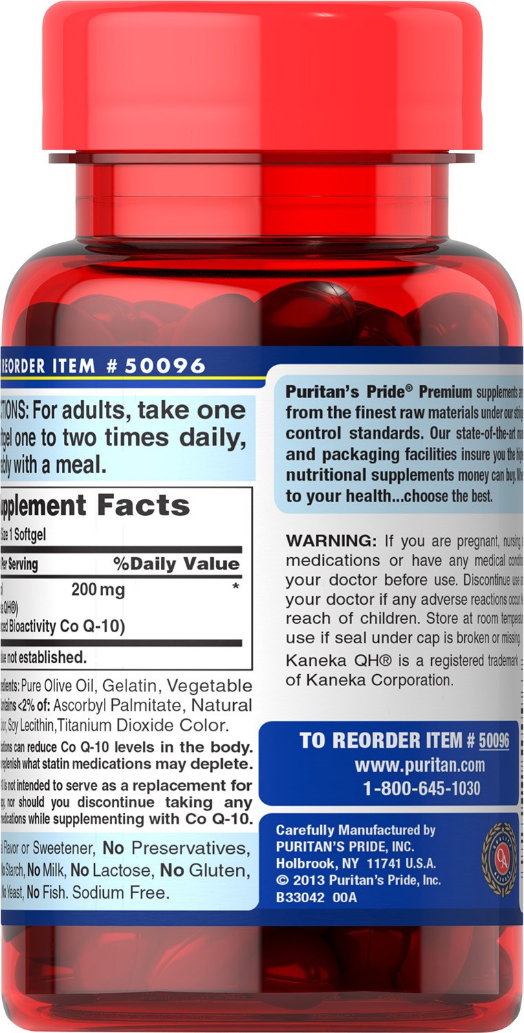 Puritan’s Pride Ubiquinol 200 mg – 60 Rapid Release Softgels