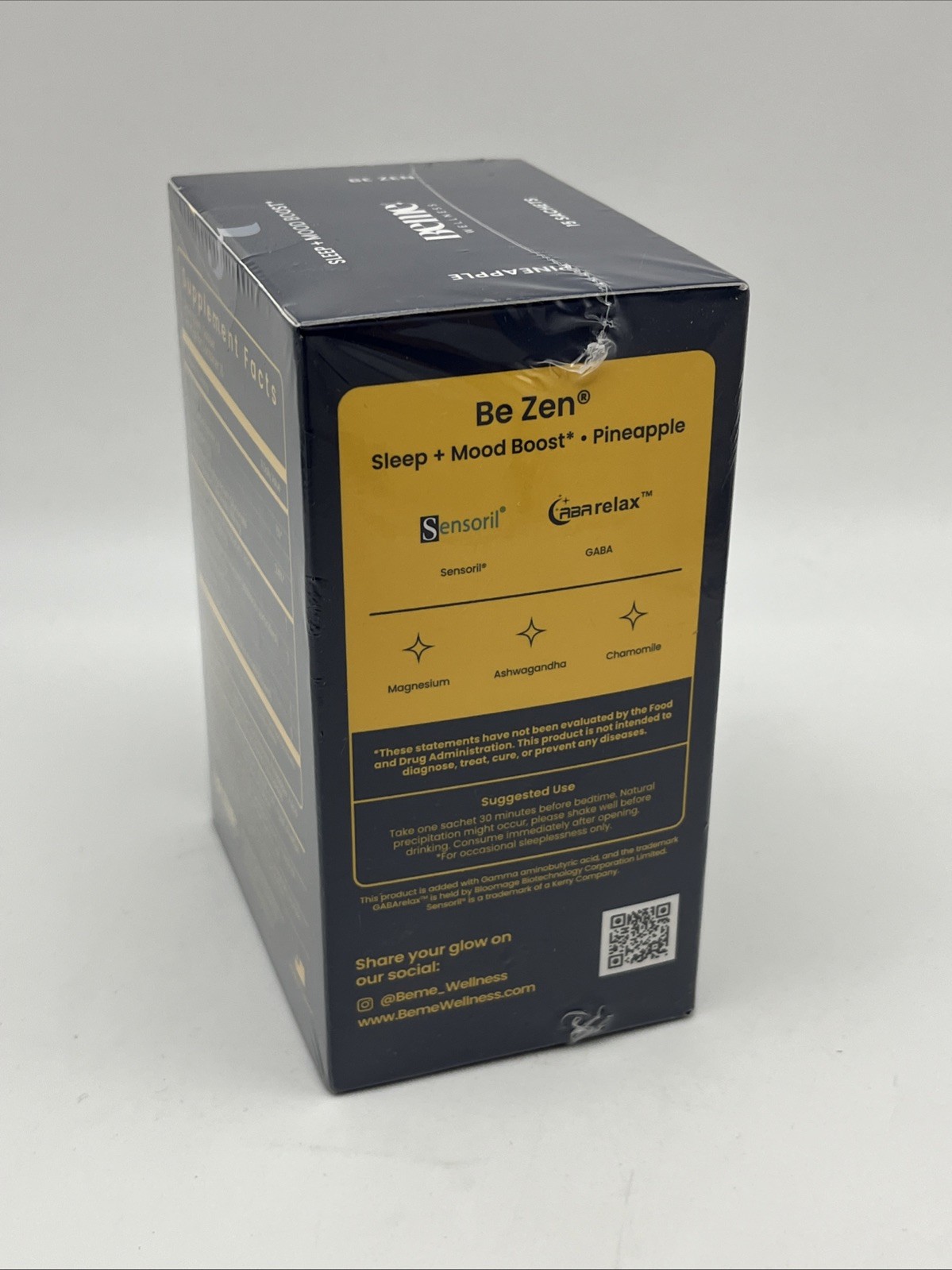 BeMe Wellness Be Zen Mood Boost Pineapple 15 Liquid Sachets Drinkable Supplement
