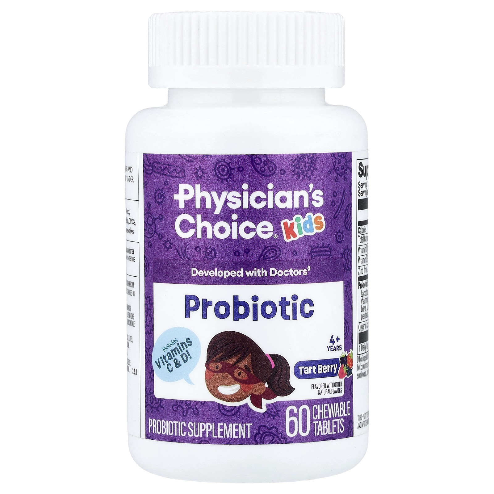 Kids Probiotic, 4+ Years, Tart Berry, 60 Chewable Tablets