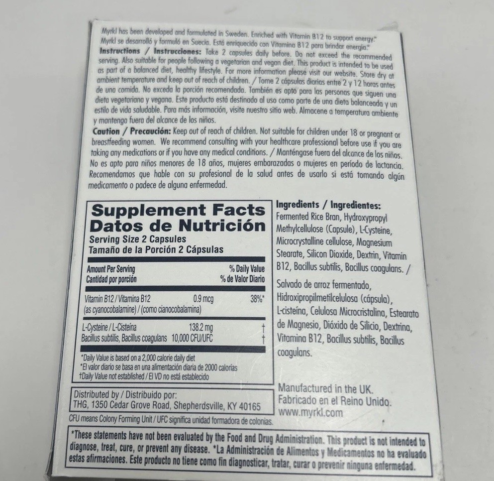 Myrkl Pack Dietary Supplement – 15 Capsules – Exp 12/2027