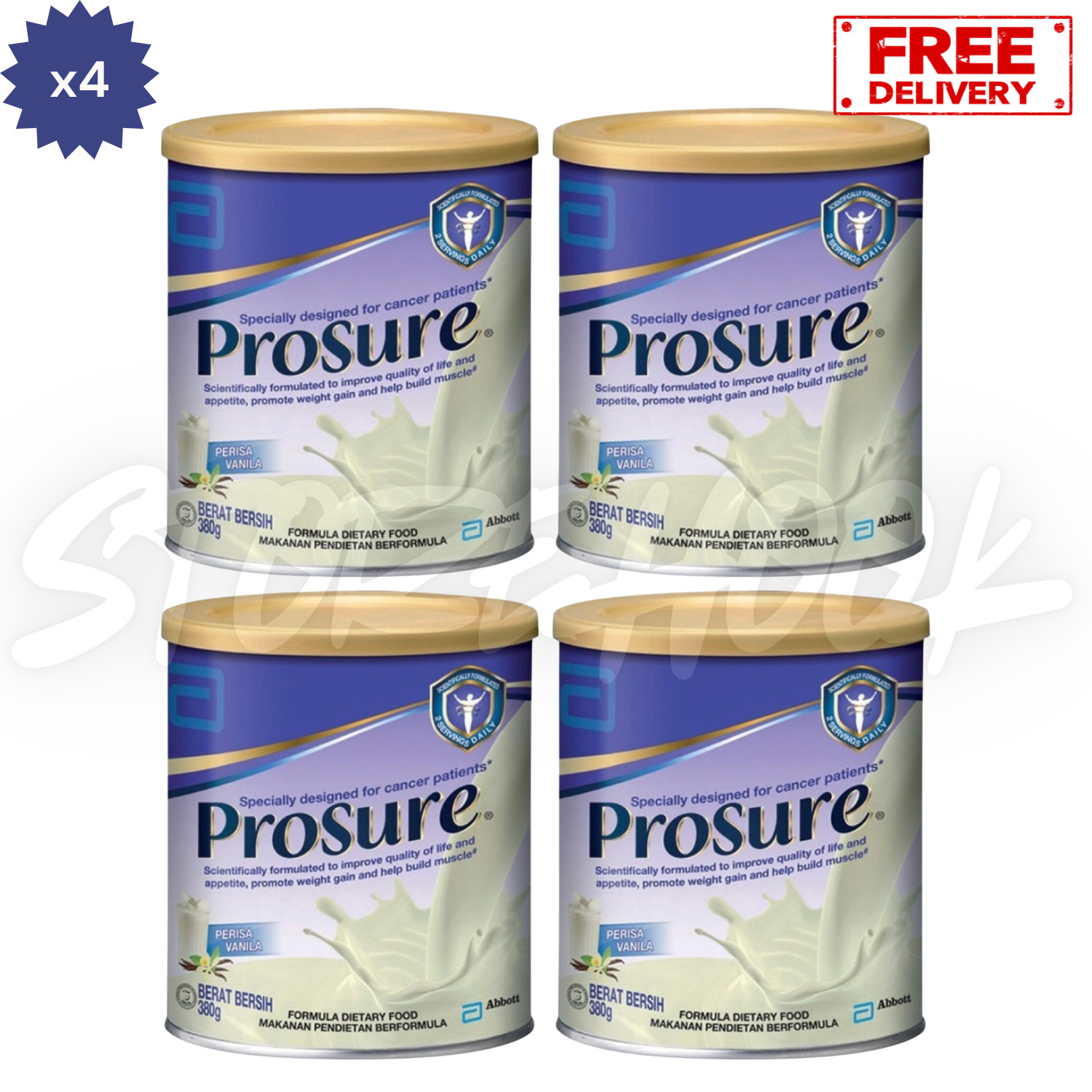 4x Abbott Pro sure Milk High Protein Prebiotic & EPA 380g Free Express Shipping