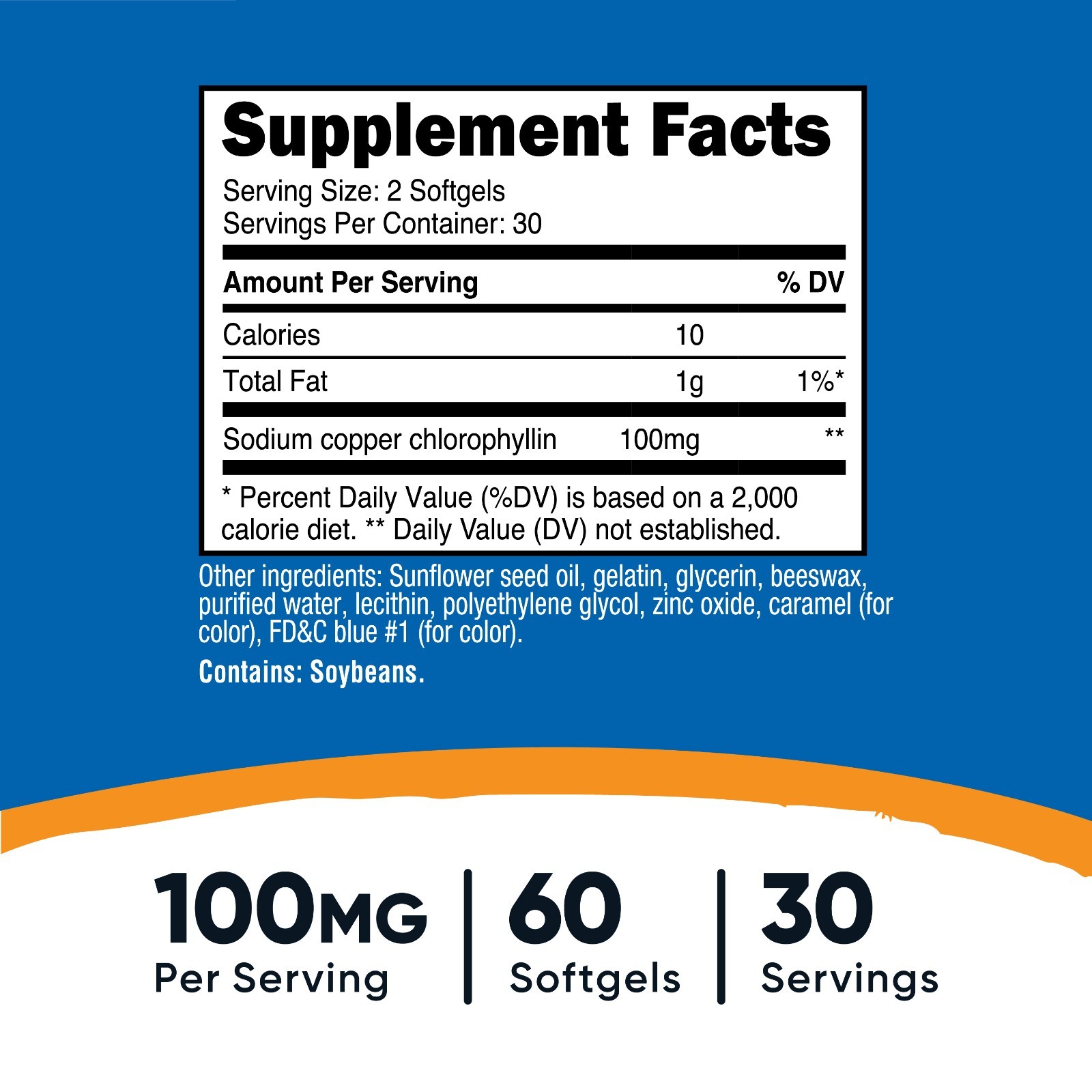 Nutricost Chlorophyll (100mg) 60 Softgels – 30 Servings