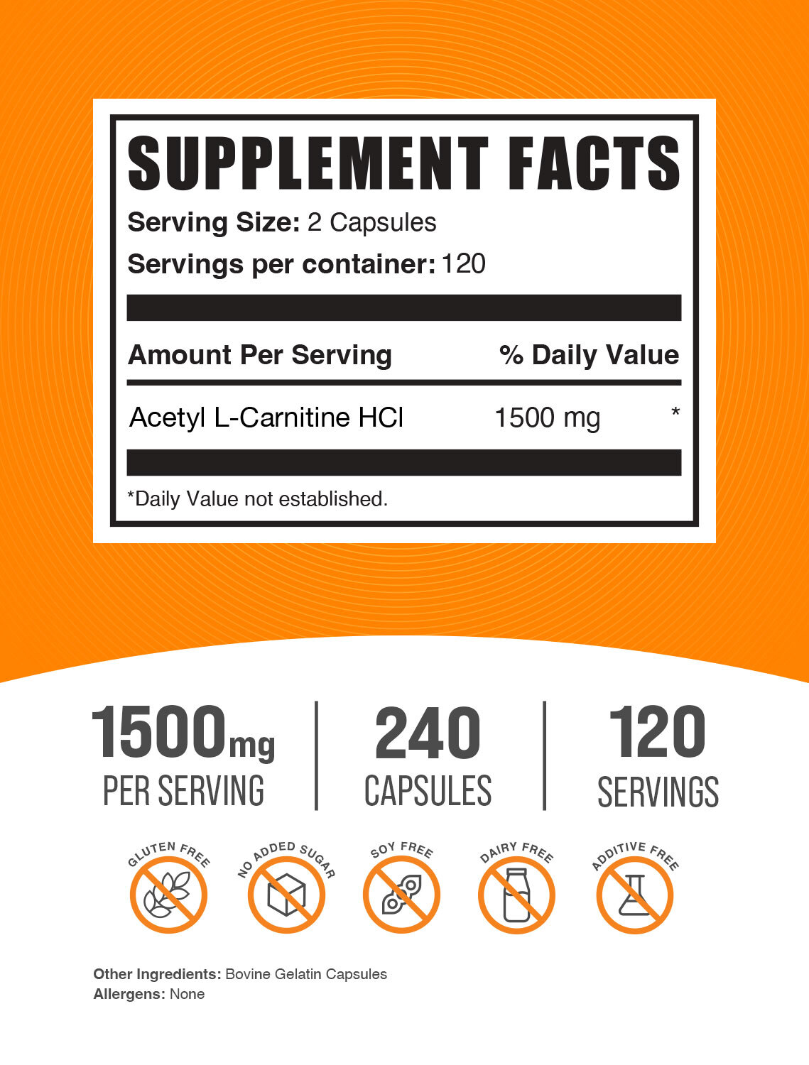 BulkSupplements ALCAR HCl (Acetyl L-Carnitine HCl) – Memory Support Capsules