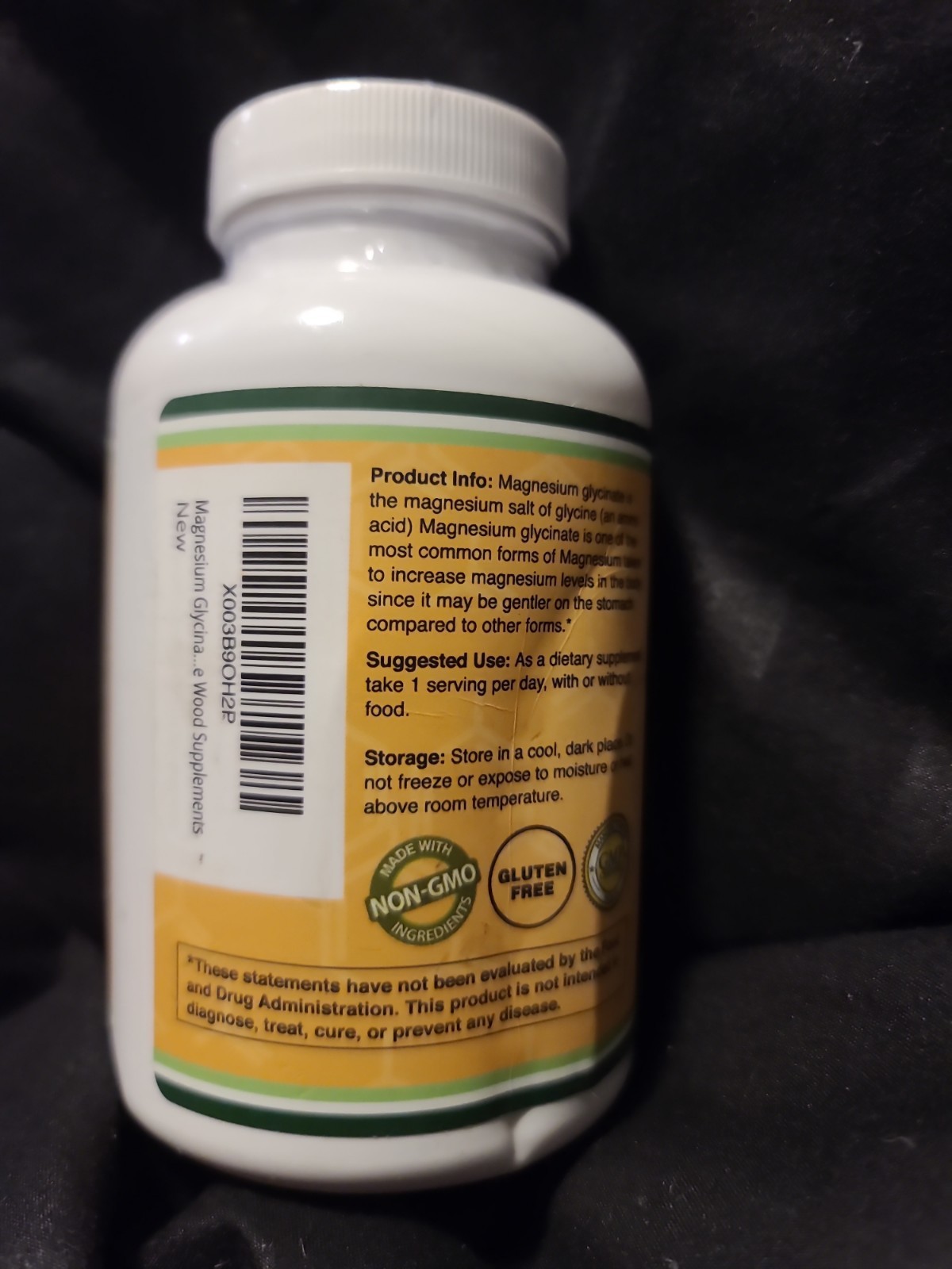 Double Wood Supplements Magnesium Glycinate 400mg 180 Veggie Capsules