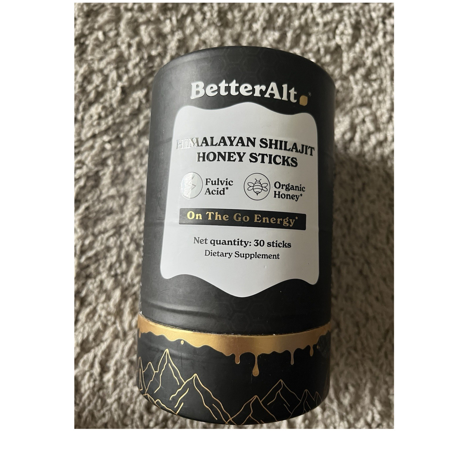 BetterAlt Himalayan Shilajit Fulvic Acid Honey Sticks Energy Support 30 Ct