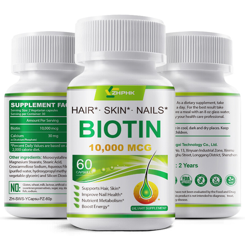 Biotin capsules help with metabolism skin and nail health nervous system 60pcs