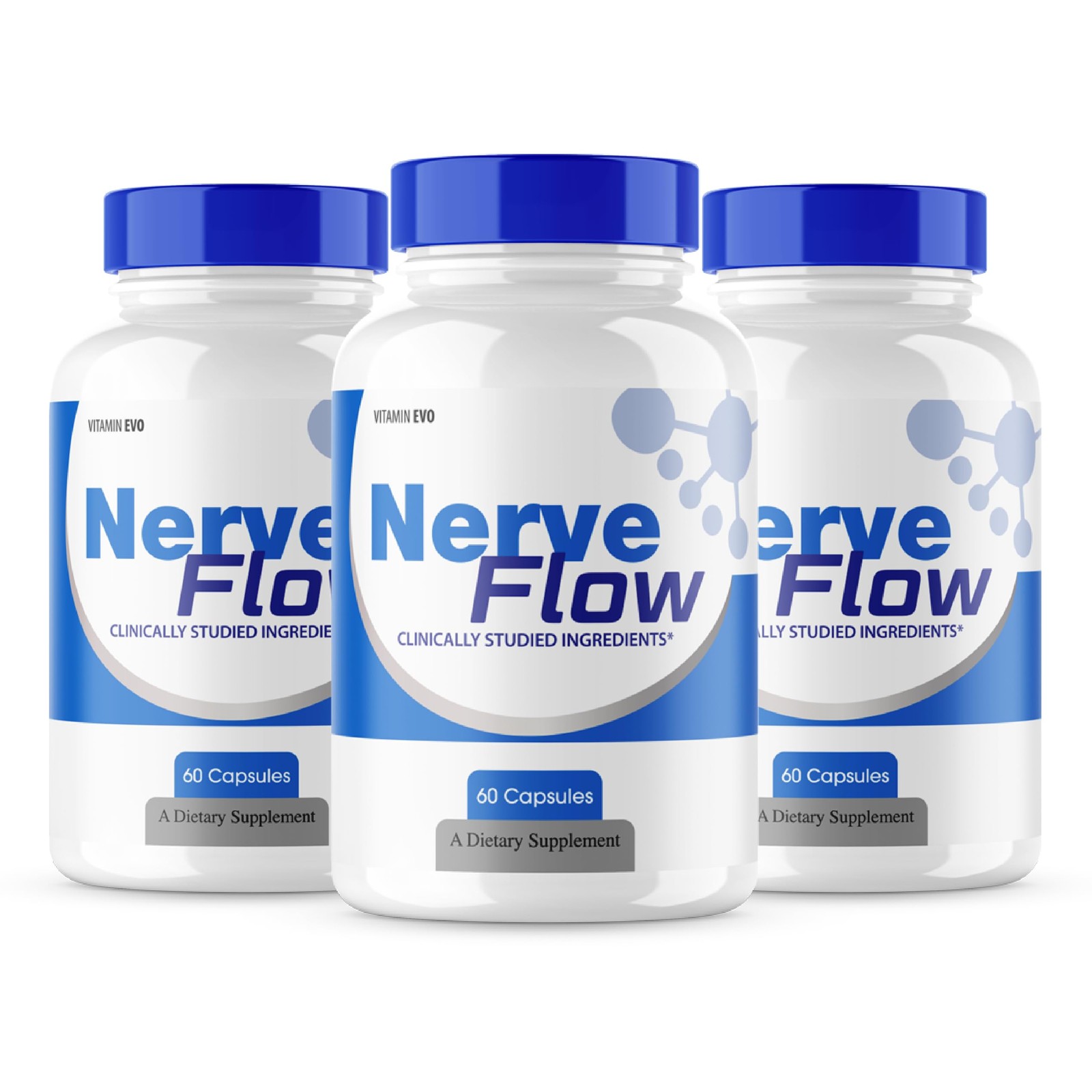 (3 Pack) Nerve Flow Capsules, Official NerveFlow Support Supplement Pills, Nerve