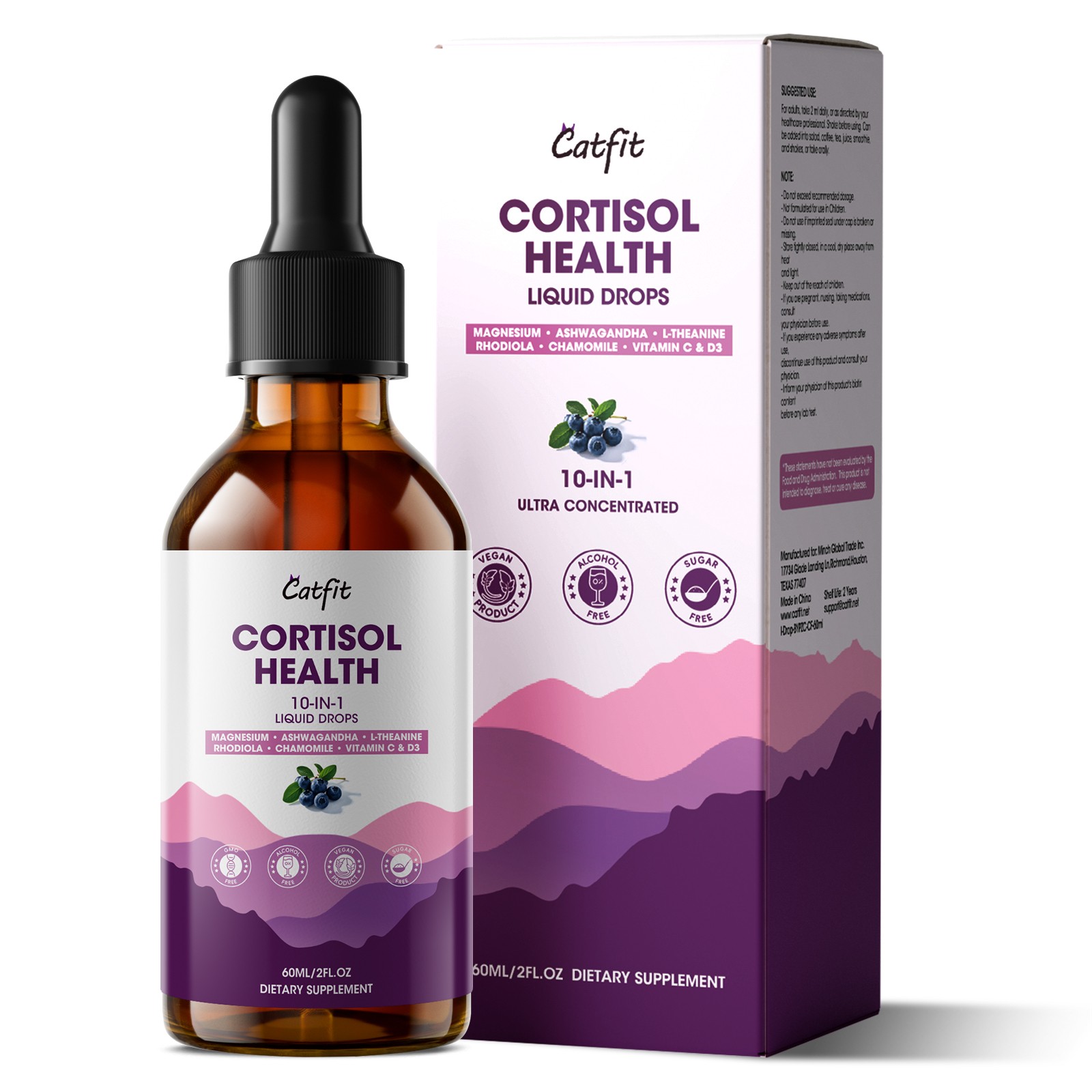 Cortisol Supplements for Women & Men, 180ml Cortisol Detox Manager Reducer