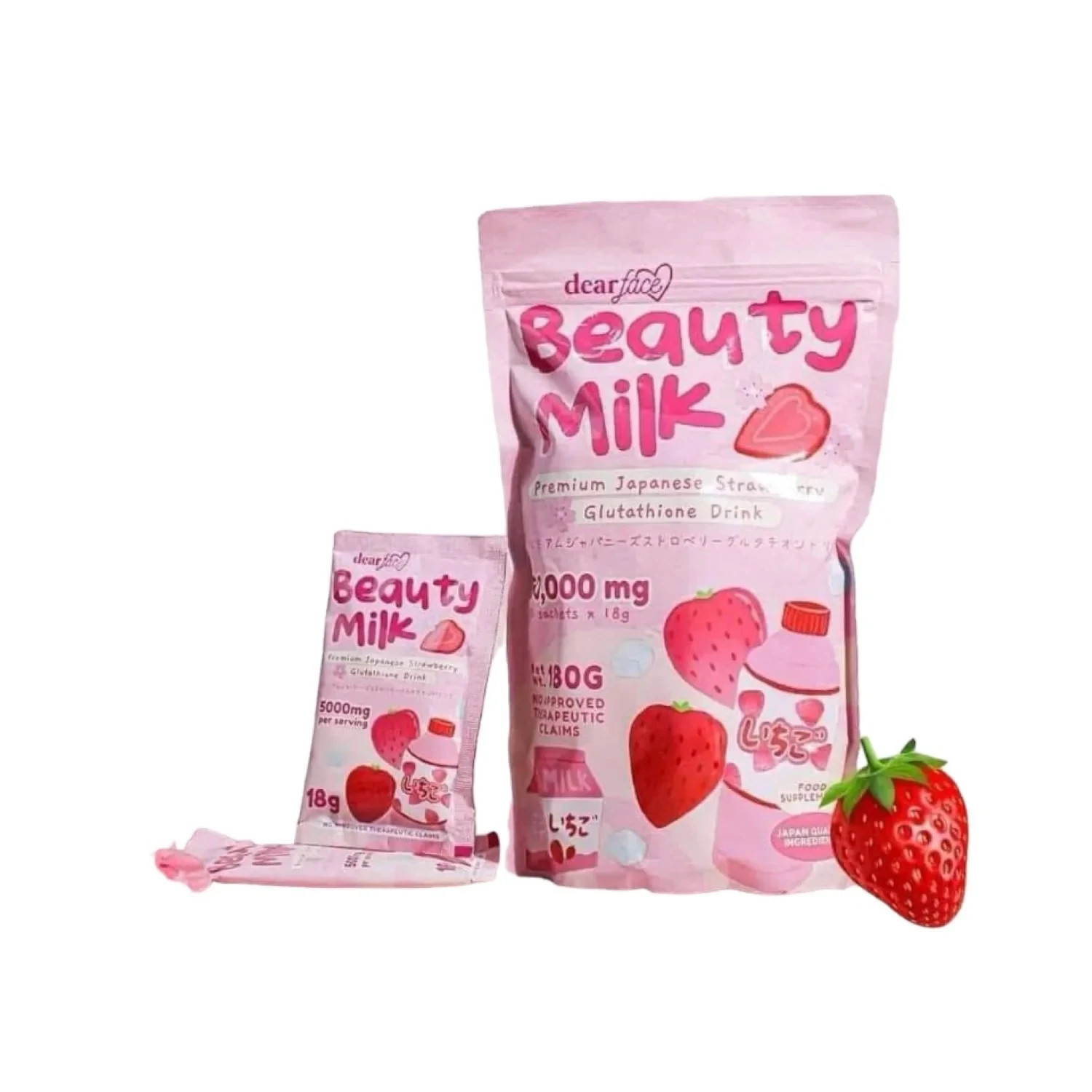 Dear Face Beauty Milk Japanese Collagen STRAWBERRY Drink(JustPinas 🇺🇸)