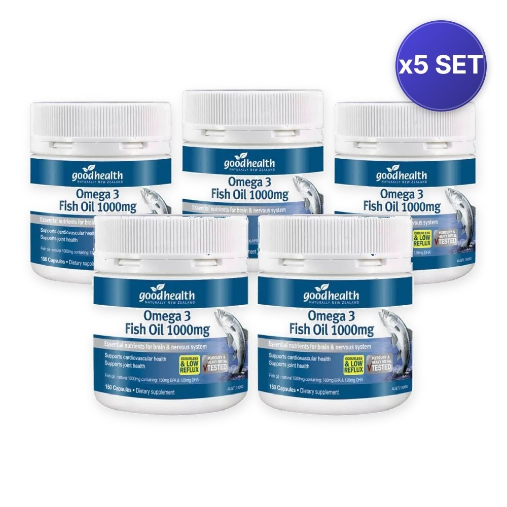 Pure Fish Oil 1000mg – Heart, Brain & Joint Support – 5 Pack