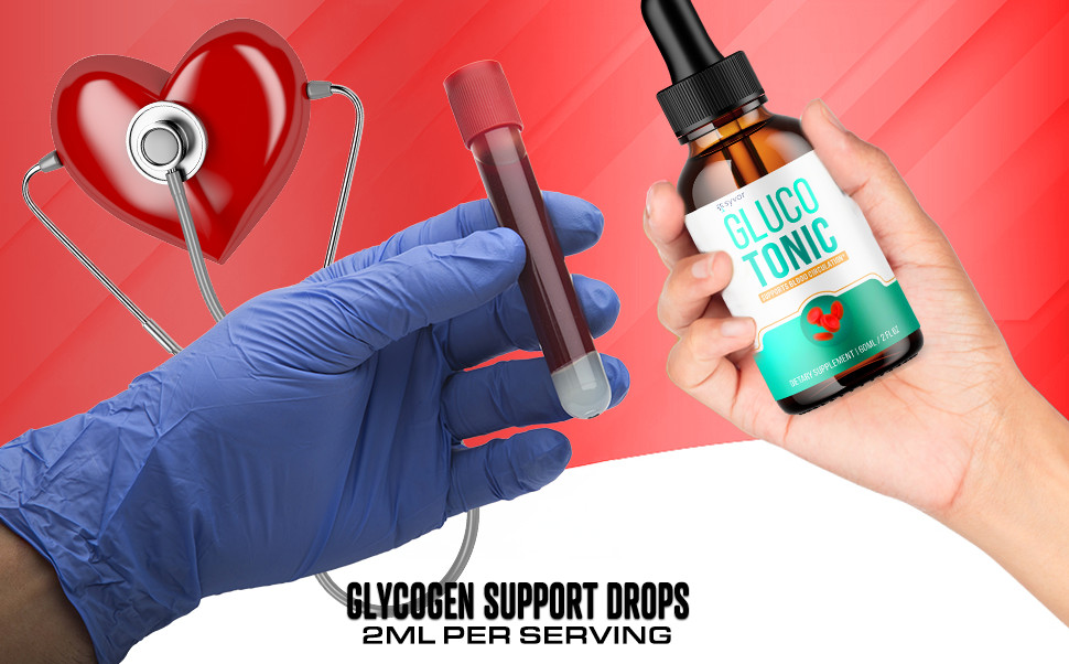 (1 Pack) Gluco Tonic Blood Support Formula Drops Advanced Vitamin Supplement 2ML