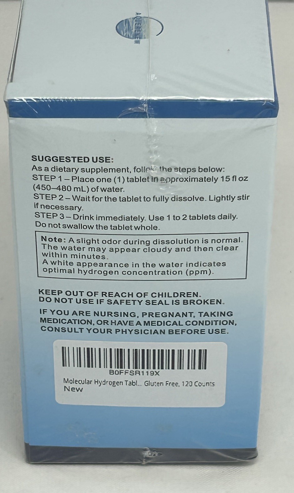 AQUERENEW Molecular Hydrogen Tablets Water Additive 120 Count New Sealed