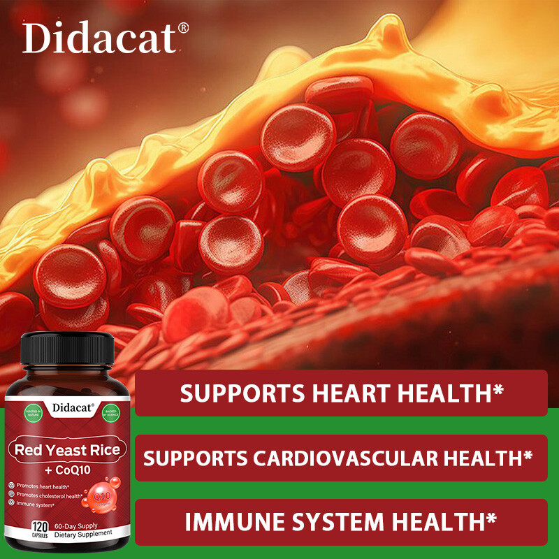 Red Yeast Rice+CoQ10 Capsules Promotes Heart,cardiovascular & Cholesterol Health