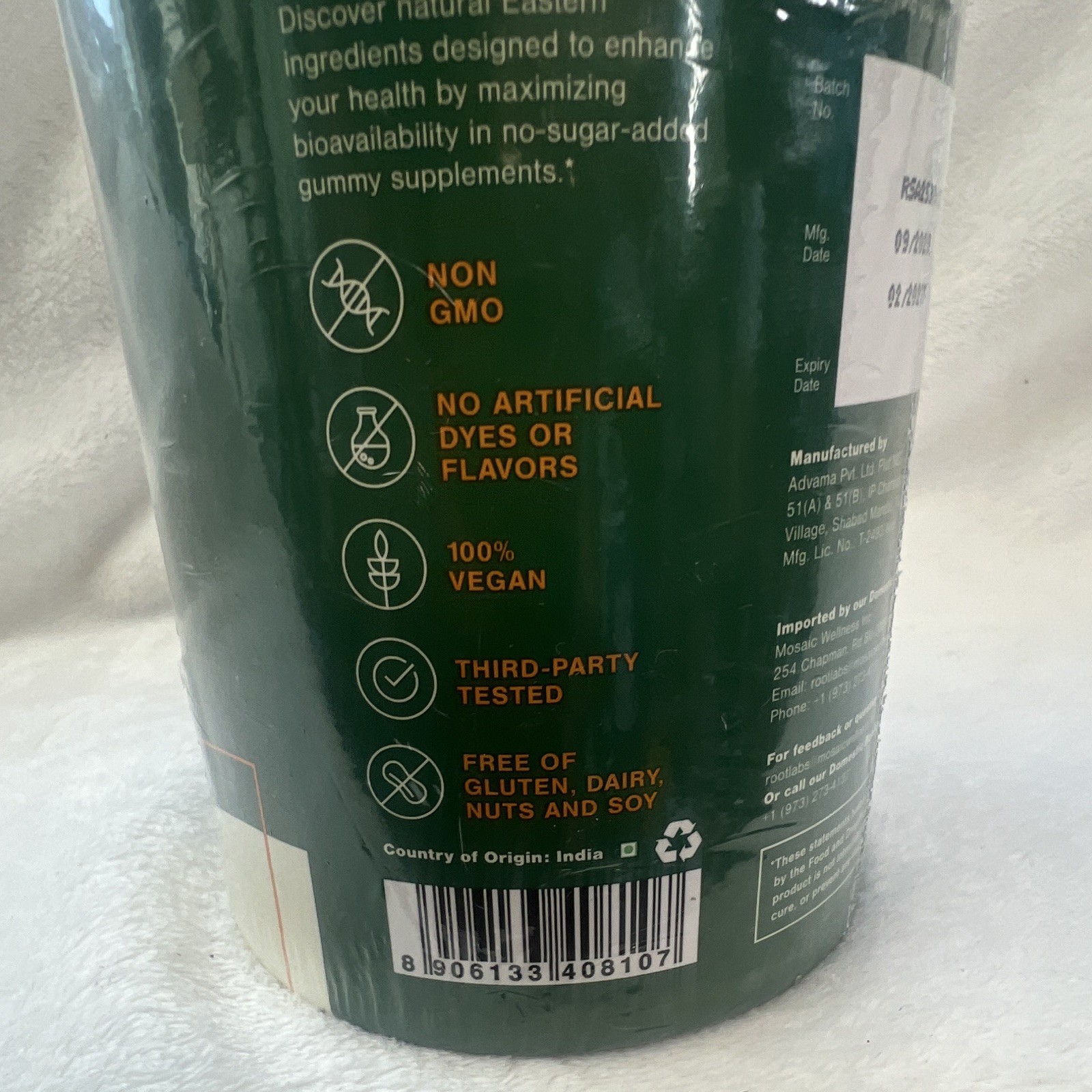 Root Labs 10-in-1 Alpha Shilajit Gummies No Sugar Added Tamarind 60 Count