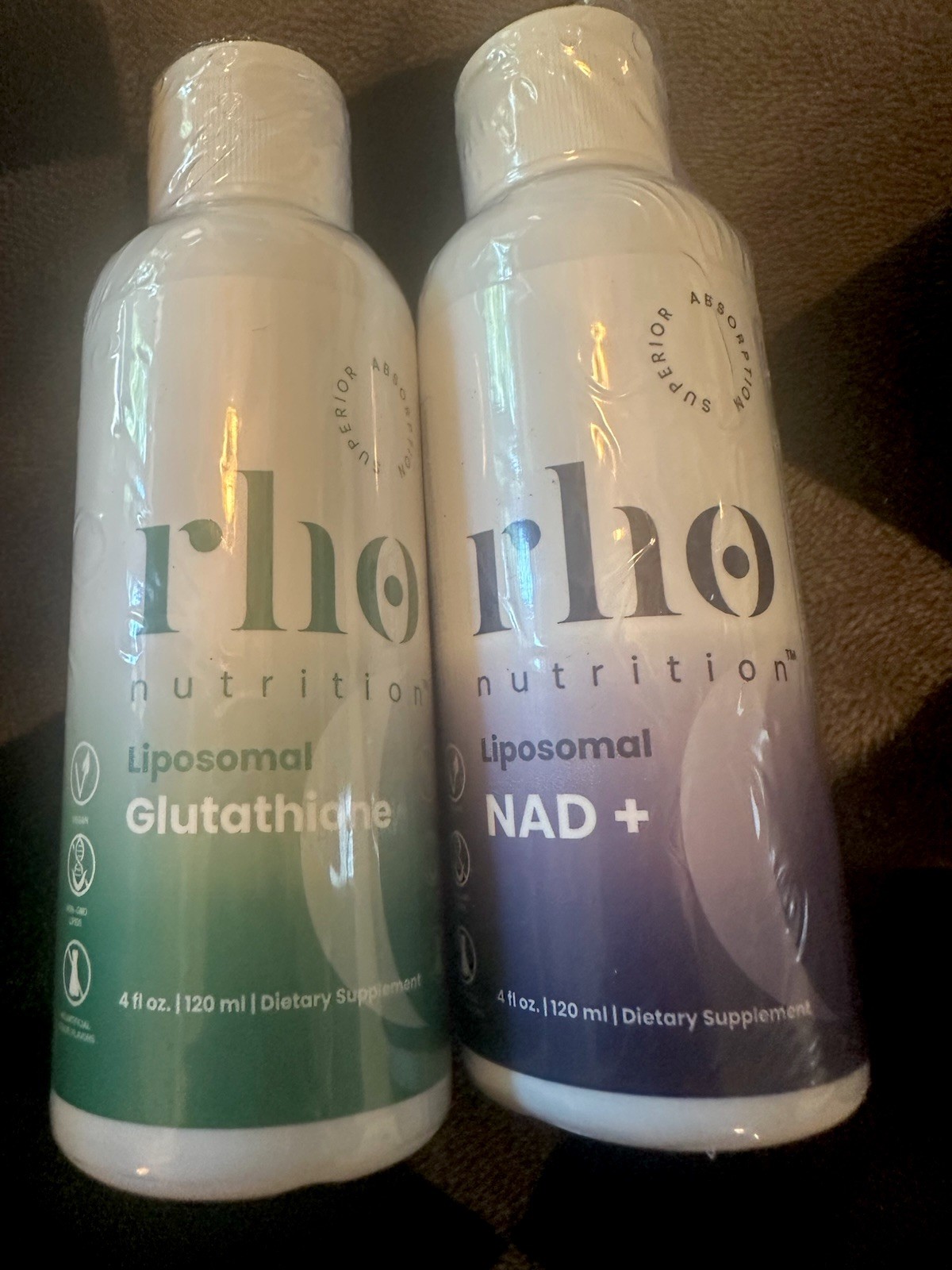 New Rho Nutrition Liposomal NAD+ & Glutathione Liquid Set, 2x 4 fl oz Vegan Keto